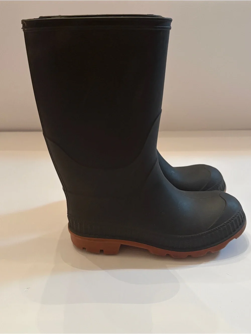 Kids Black Rain & Snow Boots with Brown Sole